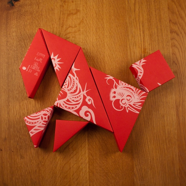 春節(jié)禮品盒包裝設計，新年七巧板的妙用