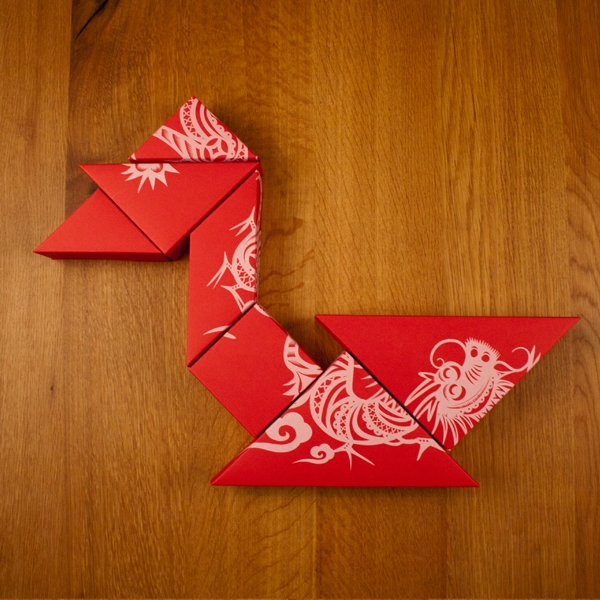 春節(jié)禮品盒包裝設計，新年七巧板的妙用