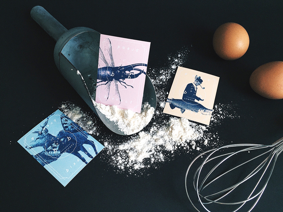 概念化早餐，面包與餅干食品飲料包裝設計