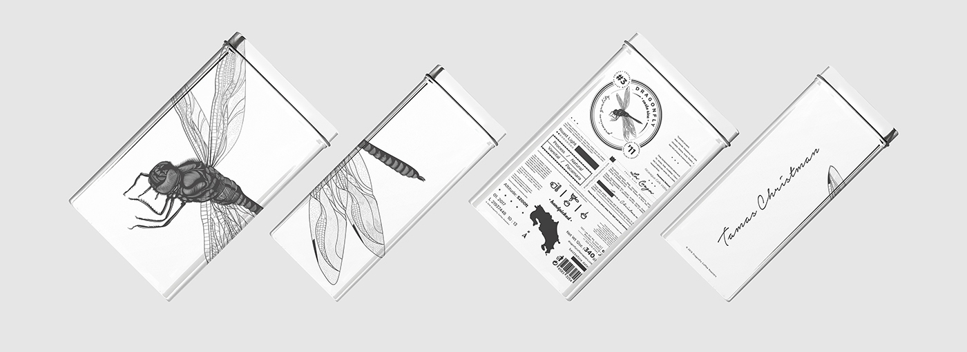 大自然的奇跡，蜻蜓主題的咖啡品牌包裝設計